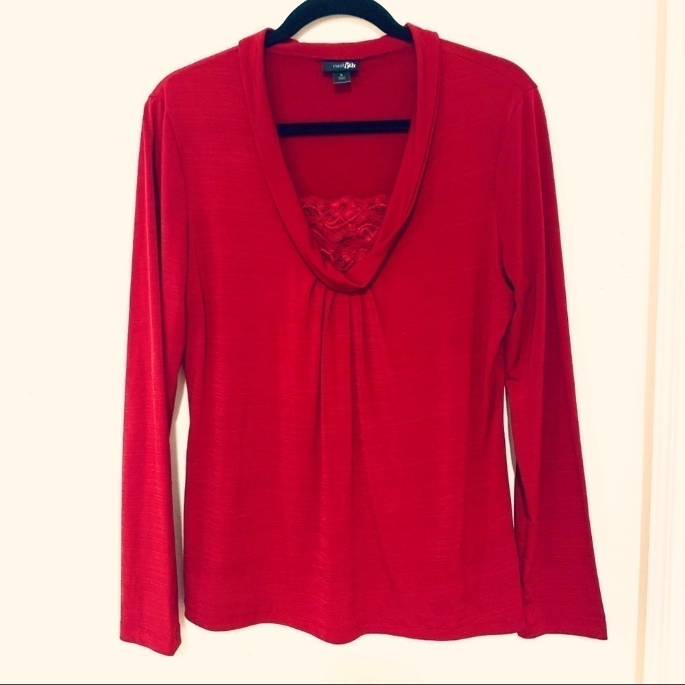 EAST 5th•long sleeves burgundy red blouse